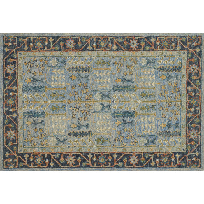 Althena Handmade Wool Blue/Green/Yellow Rug & Reviews Birch Lane
